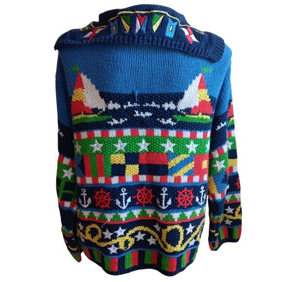 Large Women's Sweater Vintage The Eagles Eye Nautical Sailboat 1990's - Picture 2 of 8